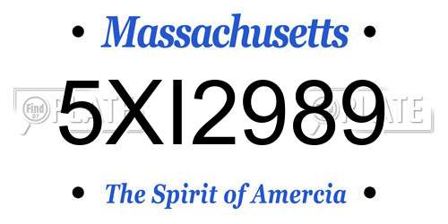 5XI2989 Massachusetts License Plate