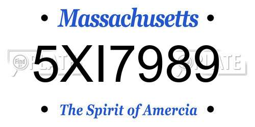 5XI7989 Massachusetts License Plate