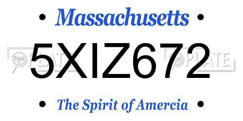 5XIZ672 Massachusetts License Plate
