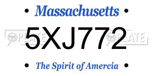 5XJ772 Massachusetts License Plate
