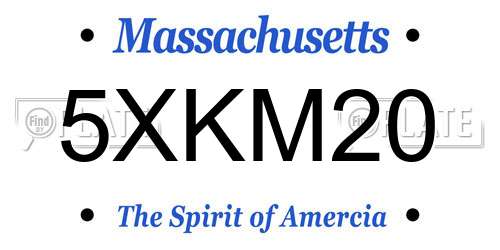 5XKM20 Massachusetts License Plate