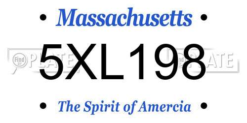 5XL198 Massachusetts License Plate