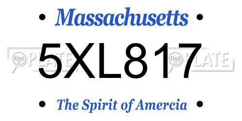5XL817 Massachusetts License Plate