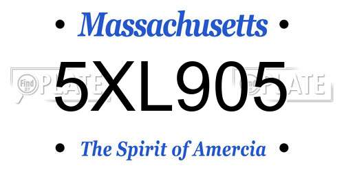 5XL905 Massachusetts License Plate