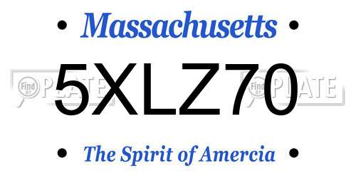 5XLZ70 Massachusetts License Plate