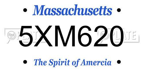 5XM620 Massachusetts License Plate