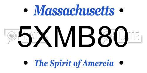 5XMB80 Massachusetts License Plate