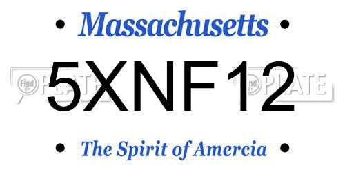 5XNF12 Massachusetts License Plate