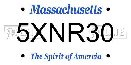 5XNR30 Massachusetts License Plate