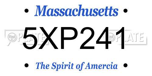 5XP241 Massachusetts License Plate