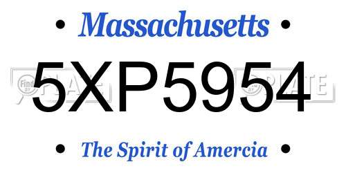 5XP5954 Massachusetts License Plate