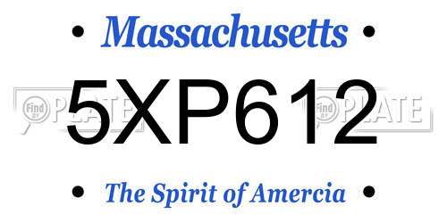 5XP612 Massachusetts License Plate