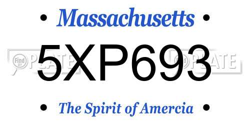 5XP693 Massachusetts License Plate