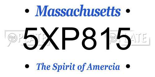 5XP815 Massachusetts License Plate
