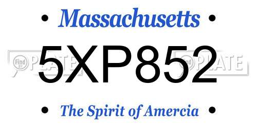 5XP852 Massachusetts License Plate
