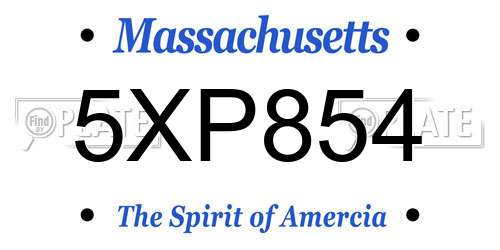 5XP854 Massachusetts License Plate