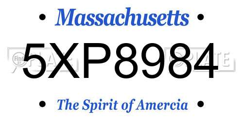 5XP8984 Massachusetts License Plate