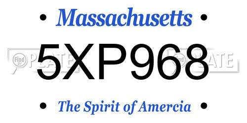 5XP968 Massachusetts License Plate