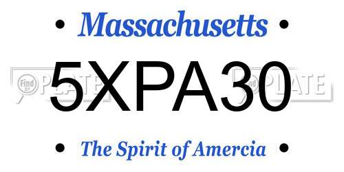 5XPA30 Massachusetts License Plate
