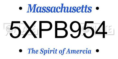 5XPB954 Massachusetts License Plate