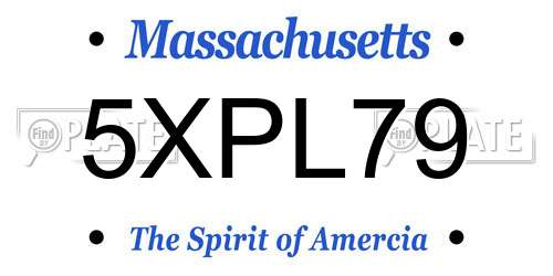 5XPL79 Massachusetts License Plate