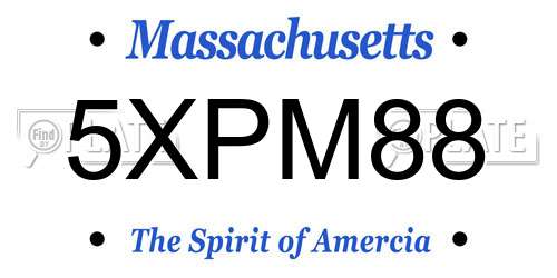 5XPM88 Massachusetts License Plate