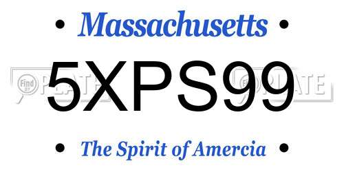5XPS99 Massachusetts License Plate