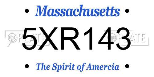 5XR143 Massachusetts License Plate