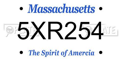 5XR254 Massachusetts License Plate