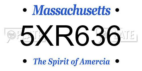 5XR636 Massachusetts License Plate