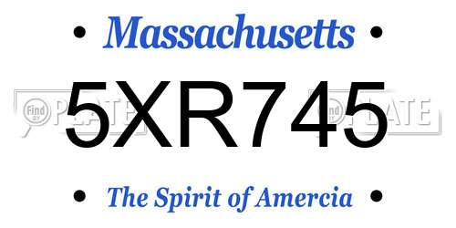5XR745 Massachusetts License Plate