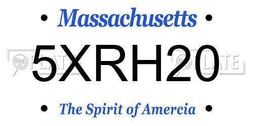 5XRH20 Massachusetts License Plate