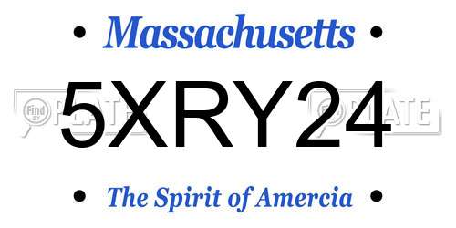 5XRY24 Massachusetts License Plate