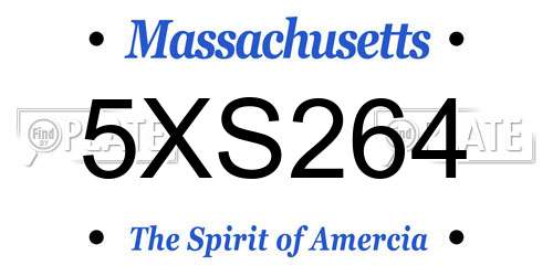5XS264 Massachusetts License Plate