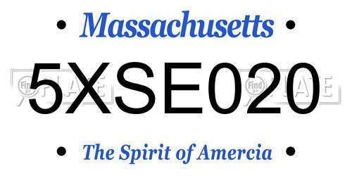 5XSE020 Massachusetts License Plate