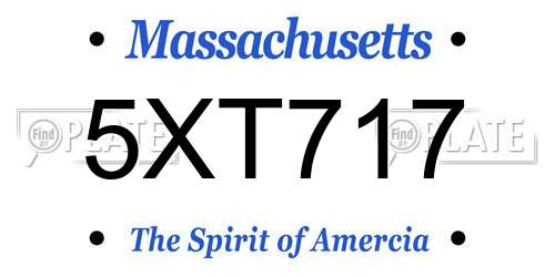 5XT717 Massachusetts License Plate