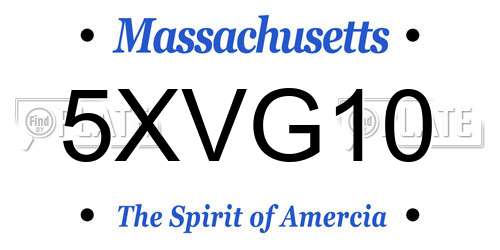5XVG10 Massachusetts License Plate