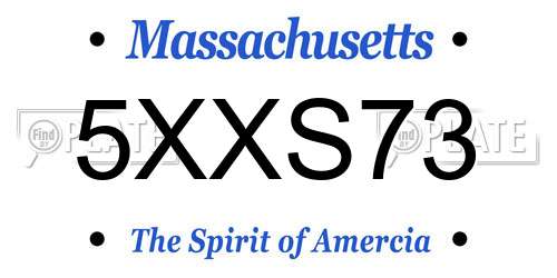5XXS73 Massachusetts License Plate