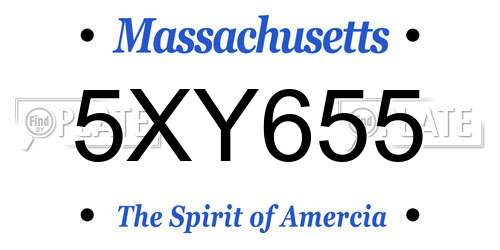 5XY655 Massachusetts License Plate