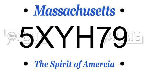 5XYH79 Massachusetts License Plate