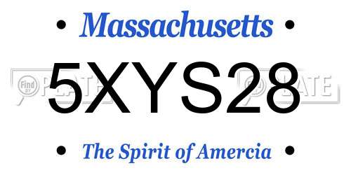 5XYS28 Massachusetts License Plate