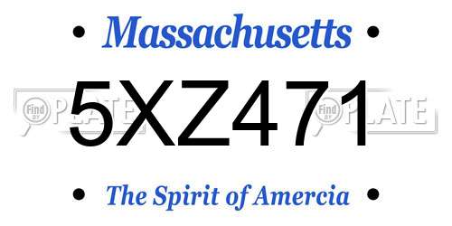 5XZ471 Massachusetts License Plate