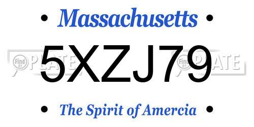 5XZJ79 Massachusetts License Plate