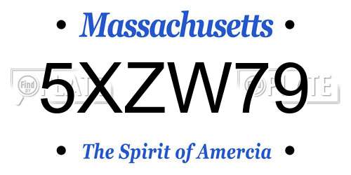 5XZW79 Massachusetts License Plate