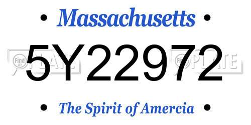 5Y22972 Massachusetts License Plate
