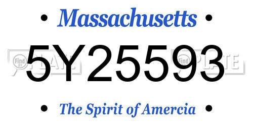 5Y25593 Massachusetts License Plate