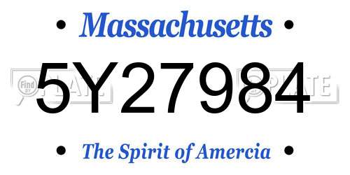 5Y27984 Massachusetts License Plate