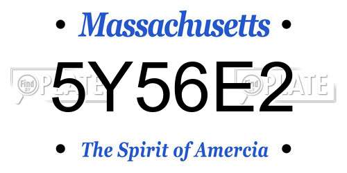5Y56E2 Massachusetts License Plate