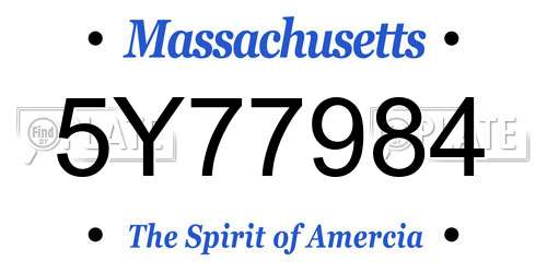 5Y77984 Massachusetts License Plate