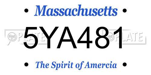 5YA481 Massachusetts License Plate